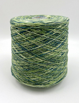 Пряжа Cotone/Lino, Filcom, хлопок, лен, цвет зеленый меланж
